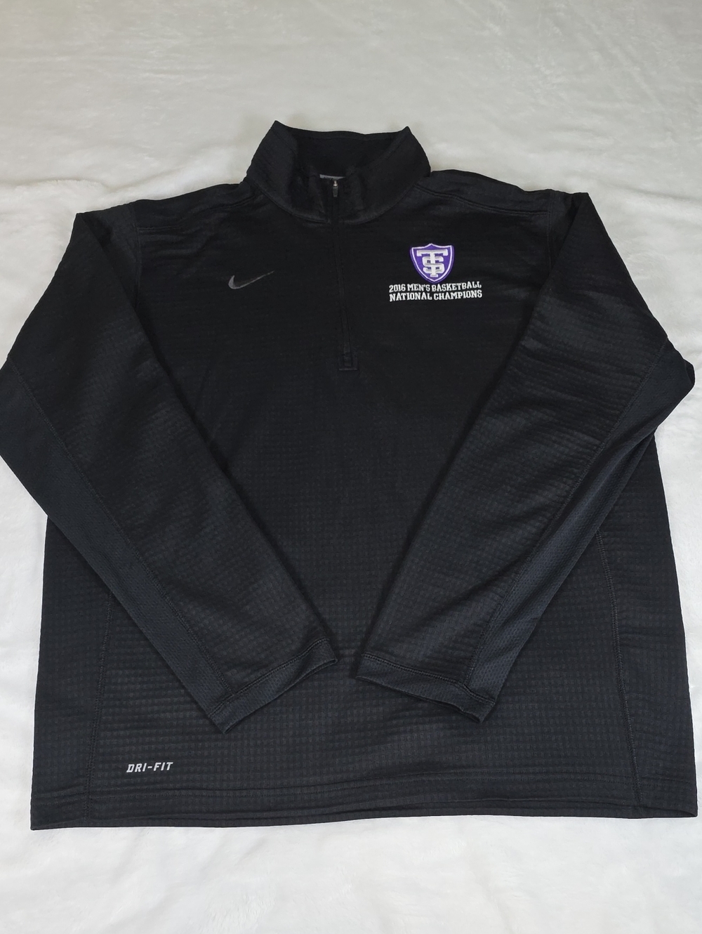 Nike Dri-FIT Black Waffle Quarter-Zip Pullover UST Basketball 2016 Size L